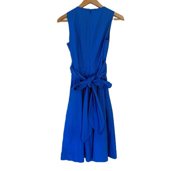 J.Crew Blue Cotton Poplin Wrap Dress Size 0 - Picture 4 of 10